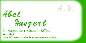 abel huszerl business card